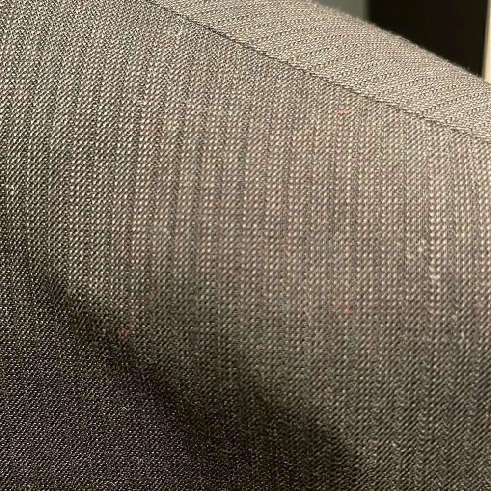 Marc Anthony black wool tonal pinstripe double button lined sport coat. 36S